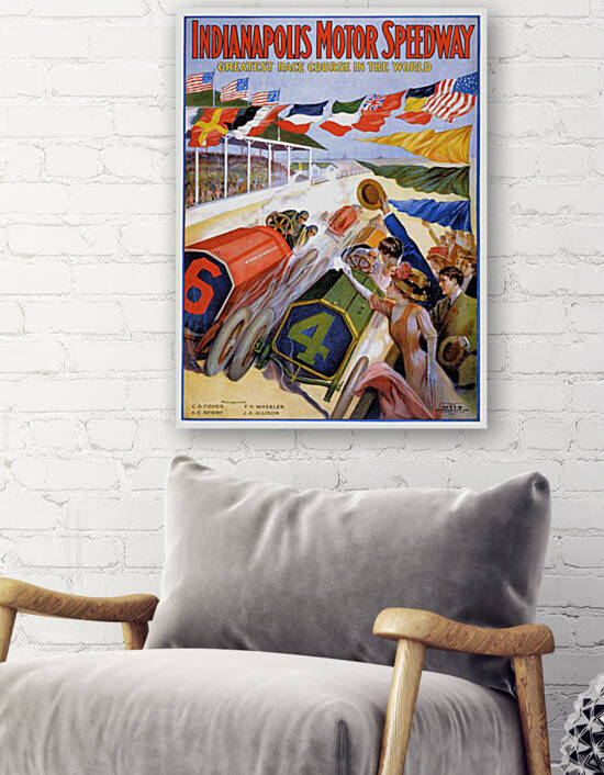 1909 Indianapolis Motor Speedway Advertising Poster by Retrographics