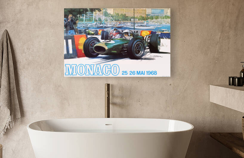 1968 MONACO Grand Prix Racing Poster by Retrographics