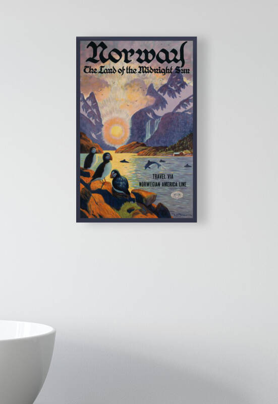 1925 Norway Land Of The Midnight Sun Travel Poster by Retrographics