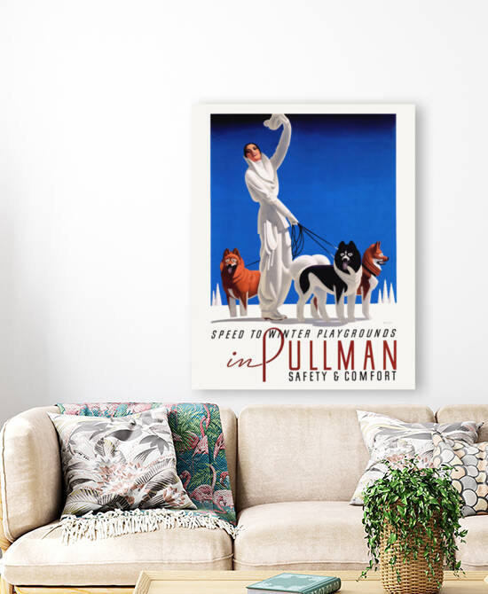 1935 Pullman Speed To Winter Playgrounds Train Travel Poster by Retrographics
