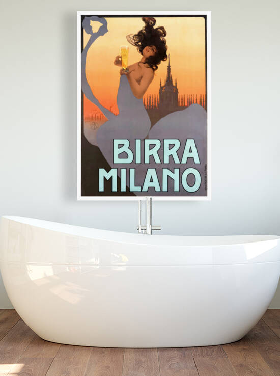 1920 ITALY Birra Milano Beer Advertising Poster by Retrographics