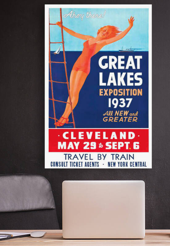 1937 Great Lakes Exposition Advertising Poster by Retrographics