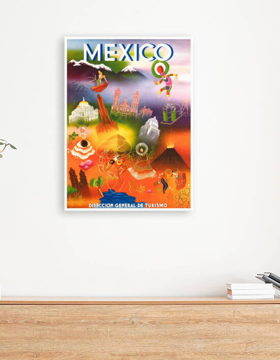 1950 Iconic Mexico Travel Poster by Retrographics
