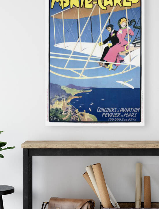1910 Monte Carlo Aviation Competition Advertising Poster by Retrographics