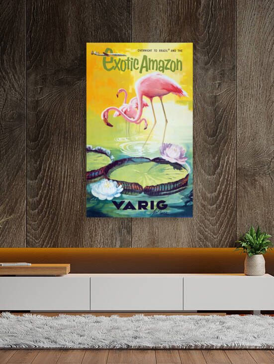 1954 VARIG Exotic Amazon Airline Travel Poster by Retrographics