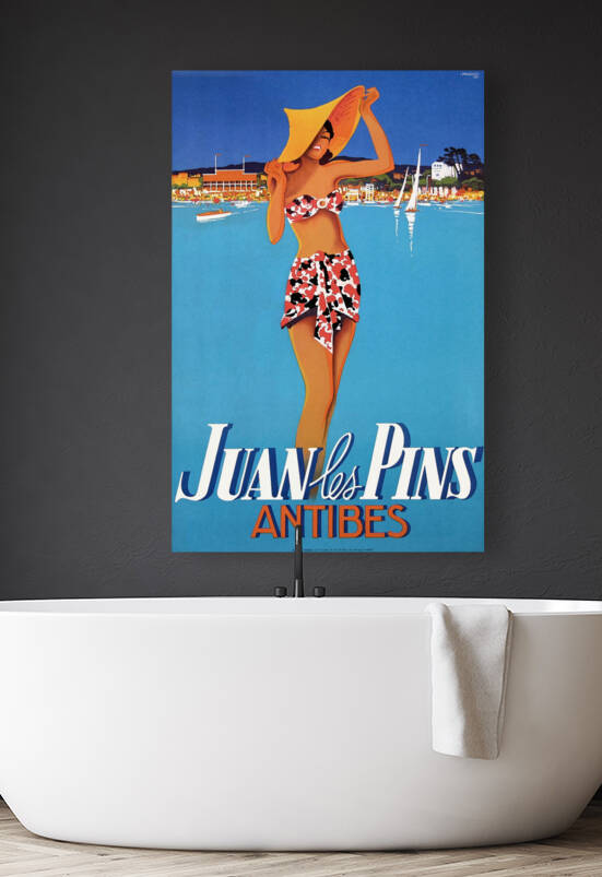 1937 FRANCE Juan Les Pins Antibes Travel Poster by Retrographics