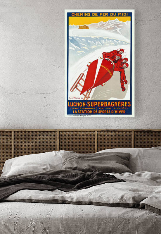 1922 FRANCE Winter Sports Resort Travel Poste by Retrographics