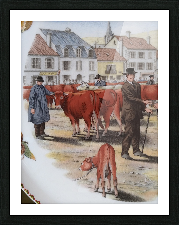 Cattle market Picture Frame print