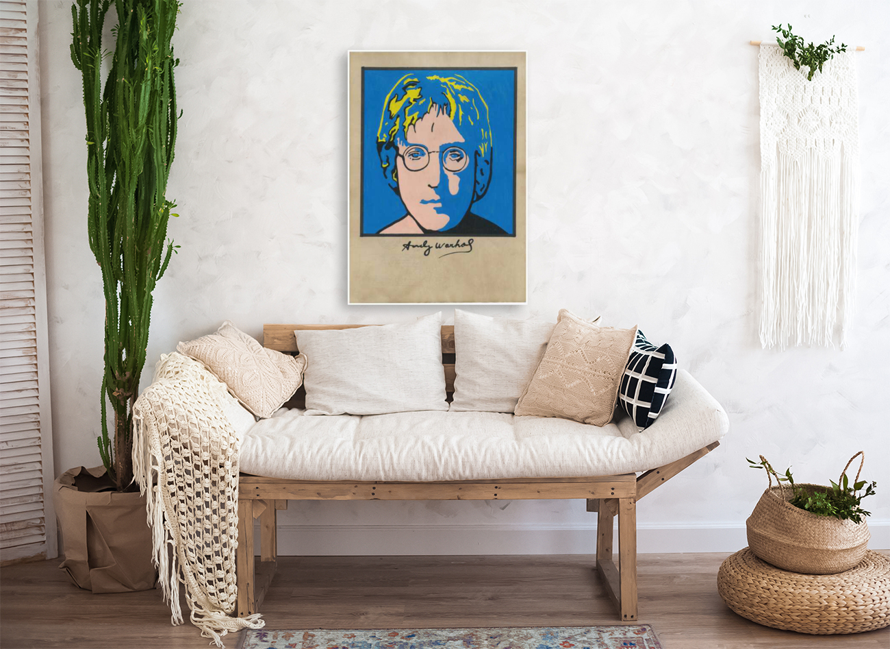 Impression Toile John Lennon Peace Pose - Décoration Murale 14x14 - Mexique