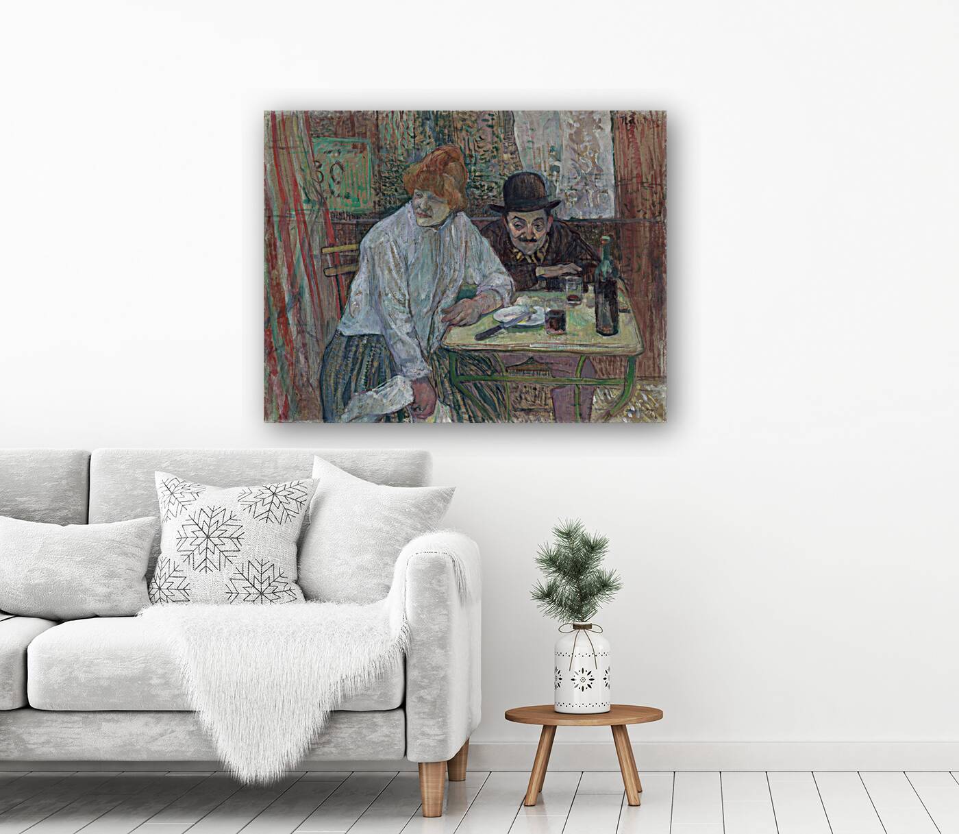 Henri de Toulouse-Lautrec - At the Cafe La Mie Reproduction