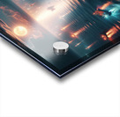 Luminous boats at night at sea 16 Acrylic print