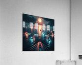 Luminous boats at night at sea 16 Acrylic Print