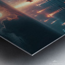 Luminous boats at night at sea 16 Metal print