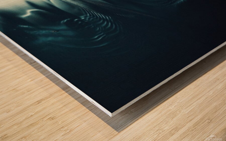 Luminous boats at night at sea 25 Wood print