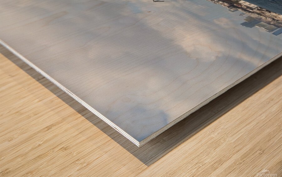 A Beautiful view of the suspension bridge over the Sea of ​​Marmara and the Bosphorus Strait Wood print