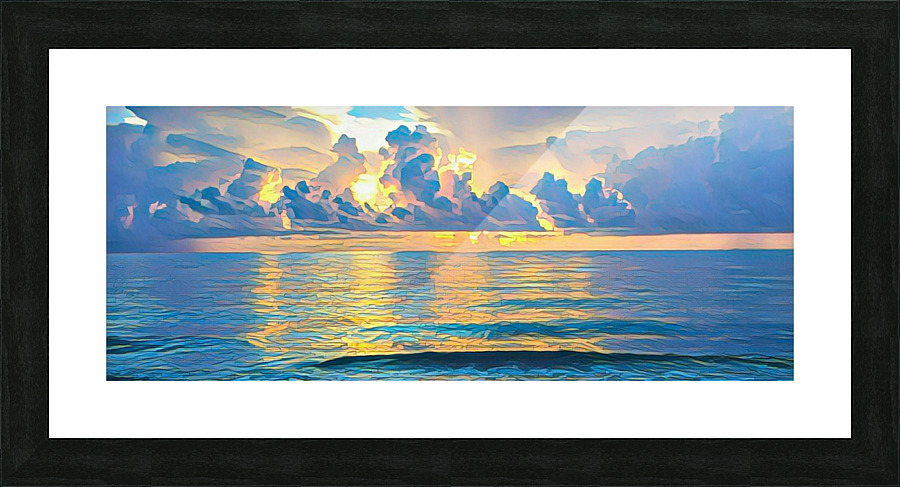 Sunny Beach Sunset Picture Frame print