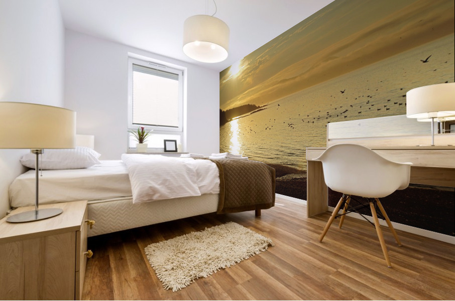 golden beach Mural print