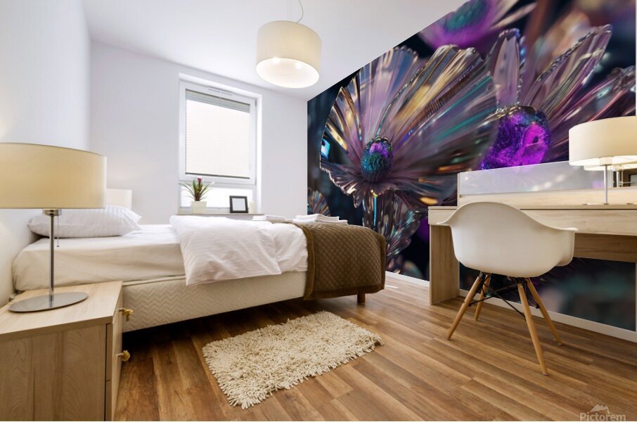 Iridescent flowers Mural print