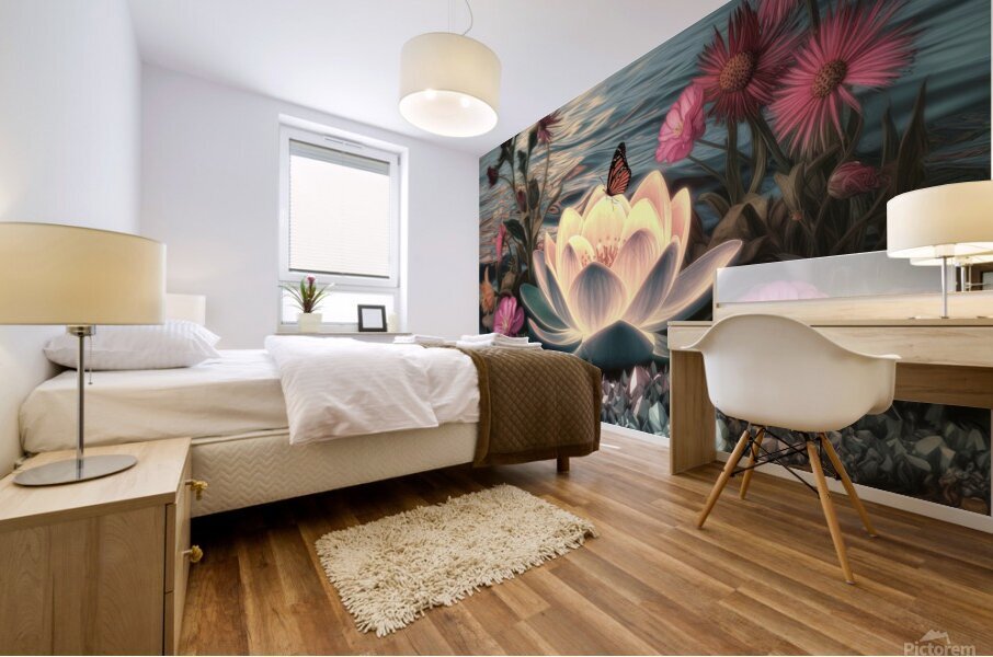  Glowing lotus flower2 Mural print