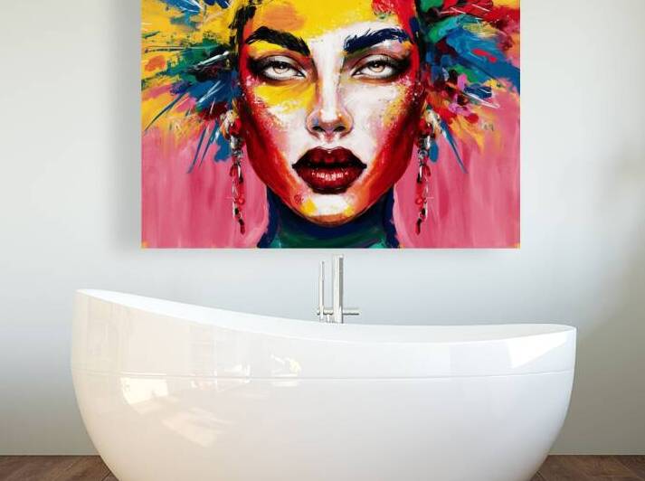 A striking abstract painting of a face4 by NorShop
