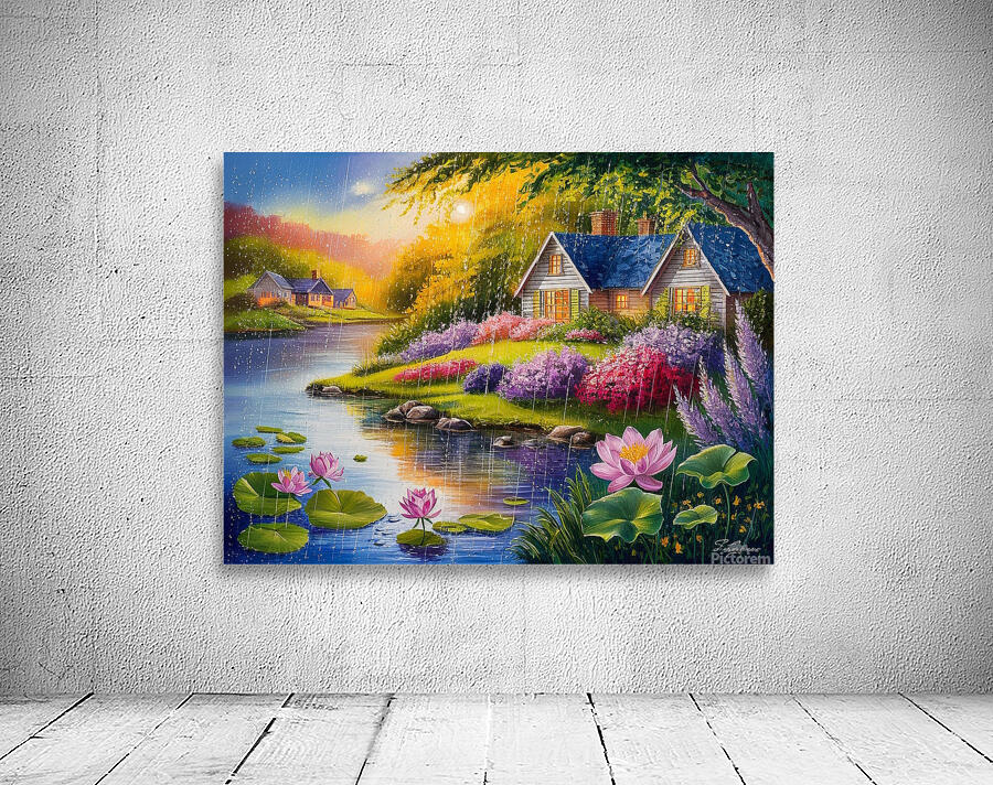 Tranquil lakeside scene Wall Preview