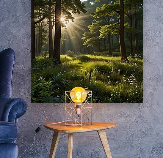 Enchanting Forest Landscape: Lush Greenery and Wildflower Bliss by Ahmed Abdulaal