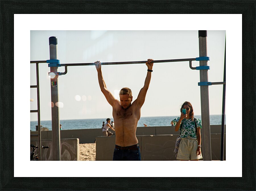 Venice Beach workout Picture Frame print