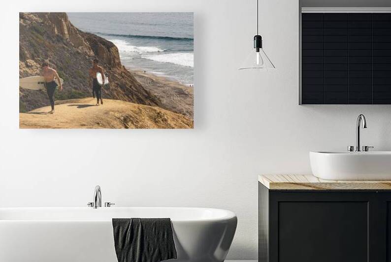 California Blacks Beach Surfers by Allen Lincoln Media