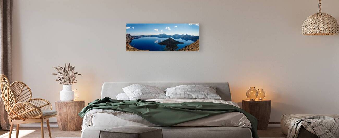 Crater Lake  wizard island Pano  by Allen Lincoln Media