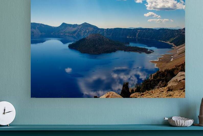 crater lake Wizard Island Blue by Allen Lincoln Media