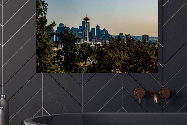 Kerry Park Seattle Through the trees by Allen Lincoln Media