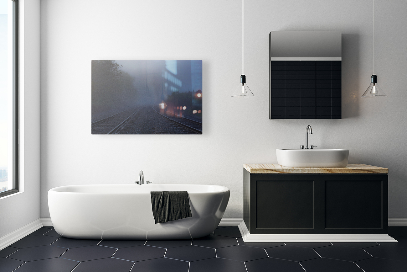 Early Morning Train Tracks Reproduction