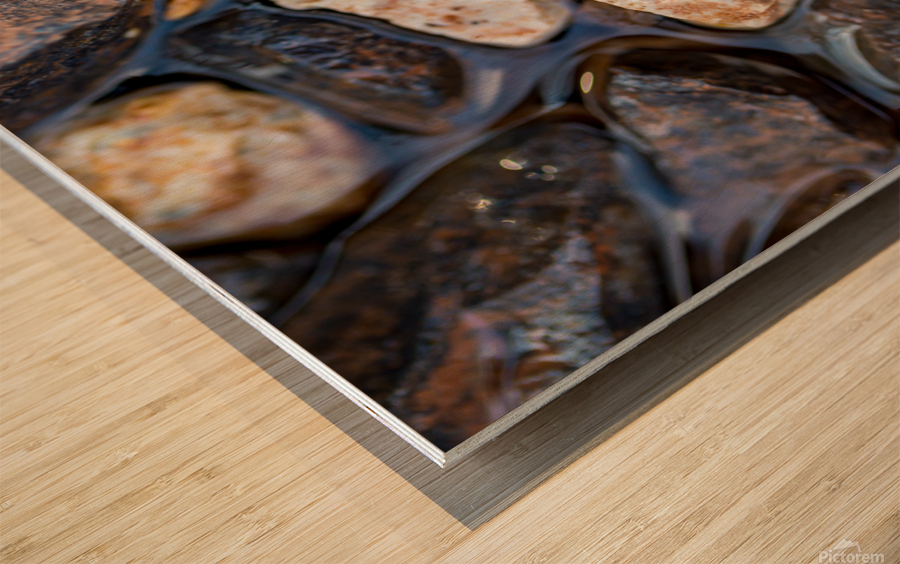 Wet Rocks Wood print