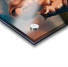 a captivating photograph of a young woman and cat Acrylic print