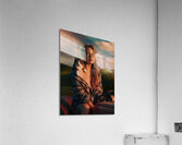 a captivating photograph of a young woman and cat Acrylic Print