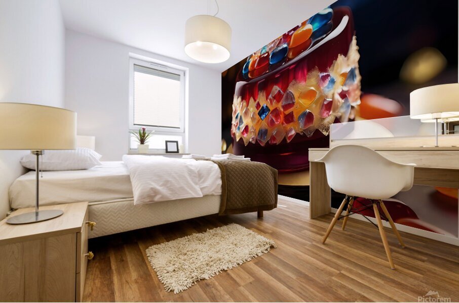 Default Professional photo of jelly cake with gem Mural print