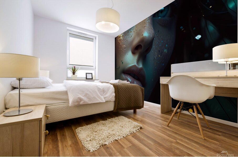 Default Abstract image of a womans face His featu Mural print