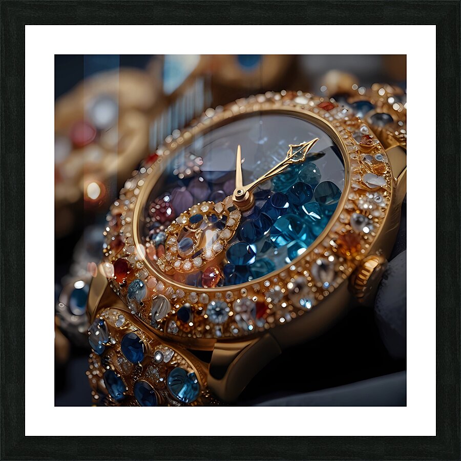 Default Closeup of a watch made of precious stone Picture Frame print