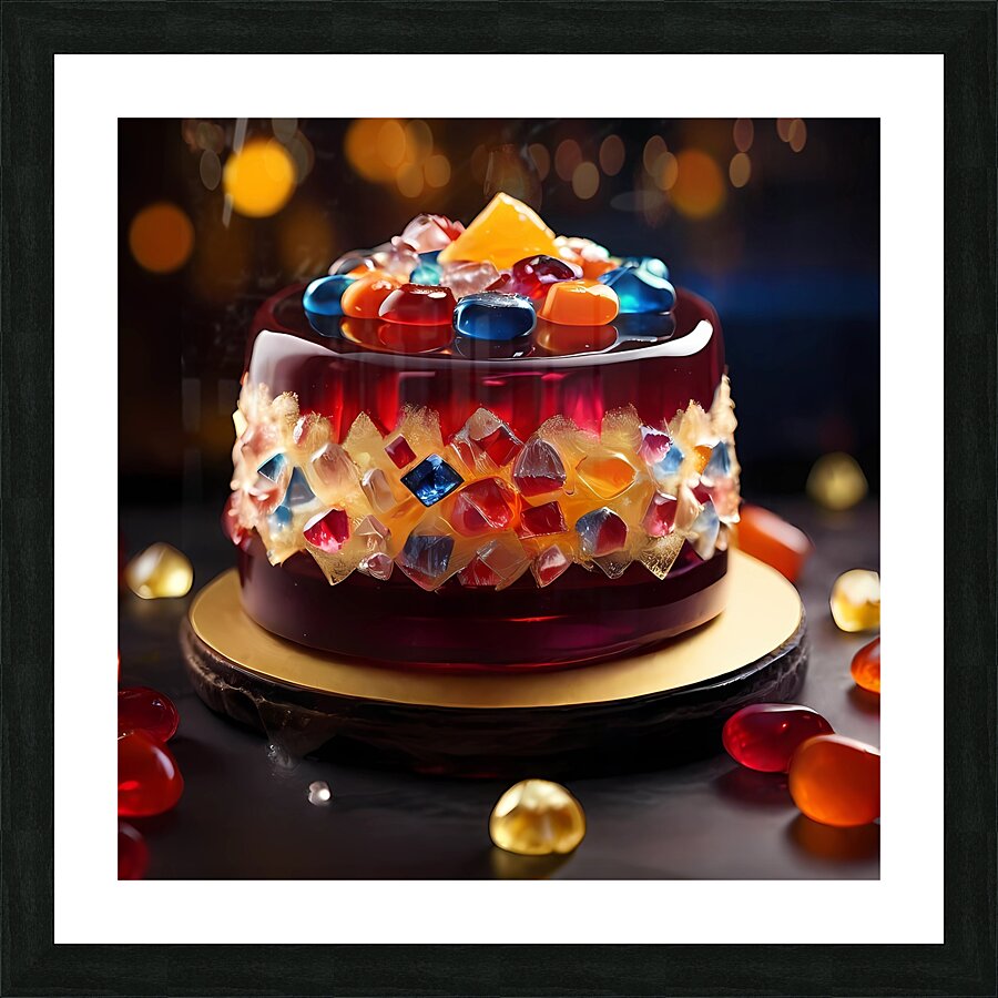 Default Professional photo of jelly cake with gem Picture Frame print