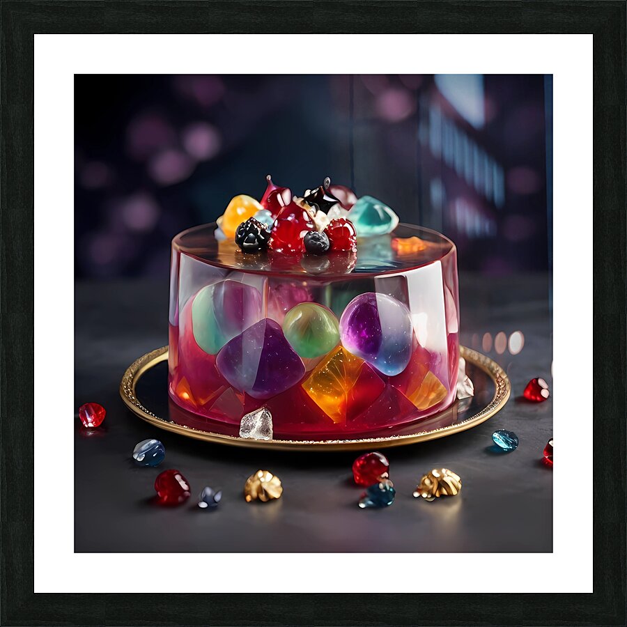 Default Professional photo of jelly cake with gem  Picture Frame print