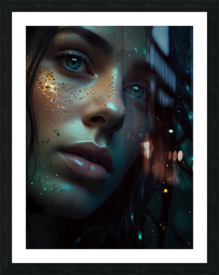 Default Abstract image of a womans face His featu Picture Frame print