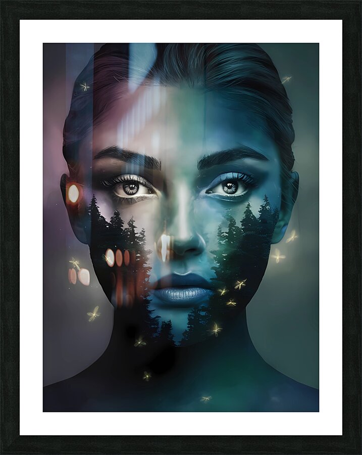 a captivating abstract photograph of a woman s fa Picture Frame print