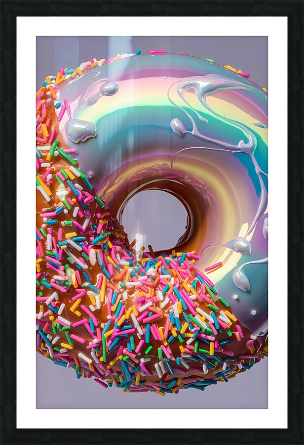 a mouth watering 3d render of a scrumptious donut Picture Frame print