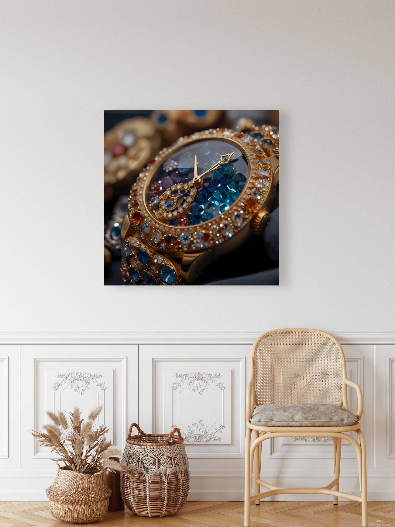 Default Closeup of a watch made of precious stone Reproduction