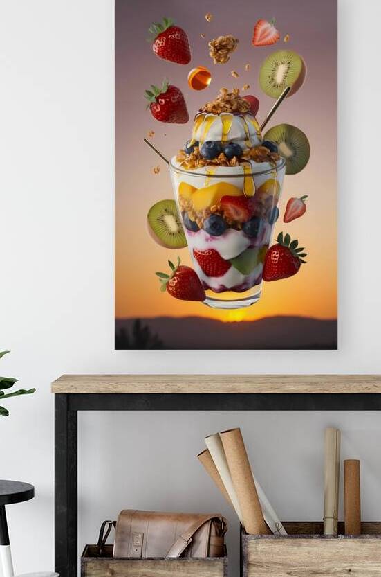 fresh fruit parfait scene with elements floating  1715614461.4069 by Surf