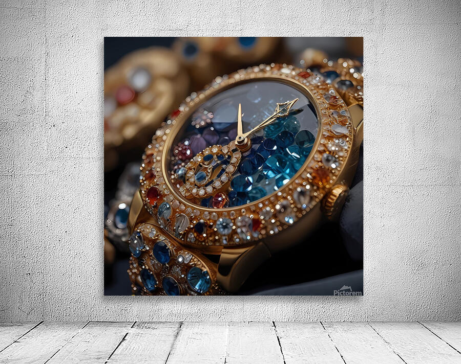 Default Closeup of a watch made of precious stone Wall Preview