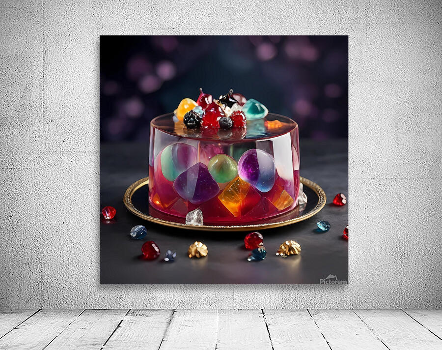 Default Professional photo of jelly cake with gem  Wall Preview