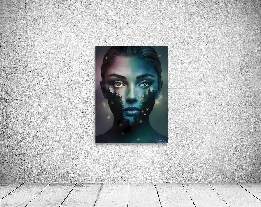 a captivating abstract photograph of a woman s fa Wall Preview