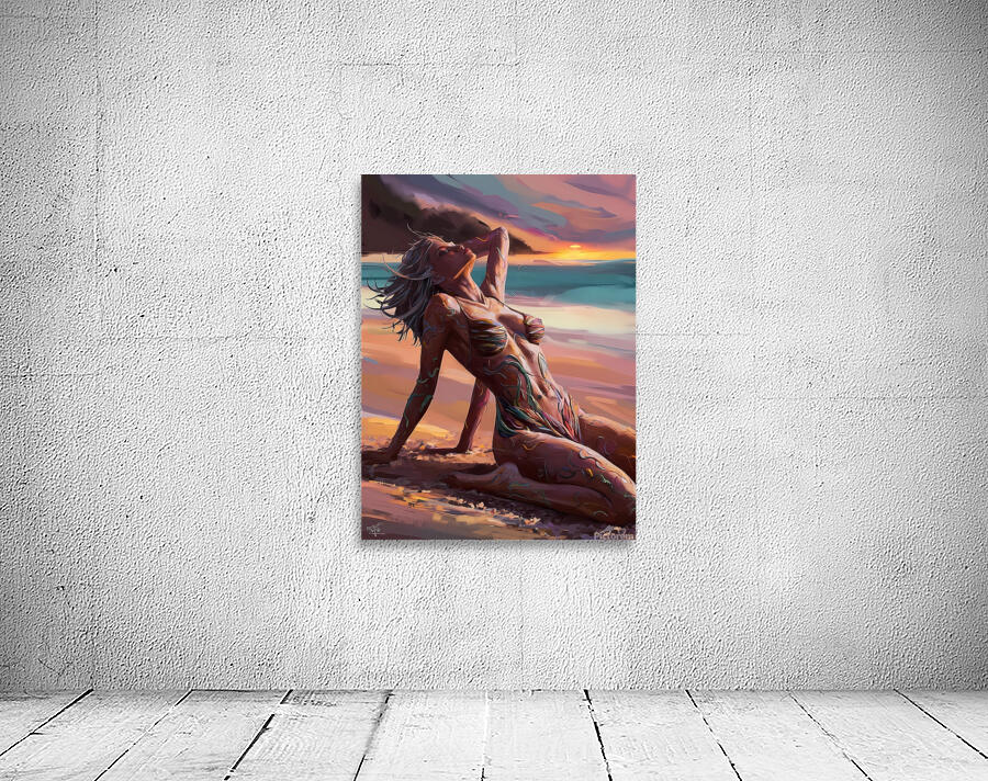 a striking abstract image of a sultry woman lying Wall Preview