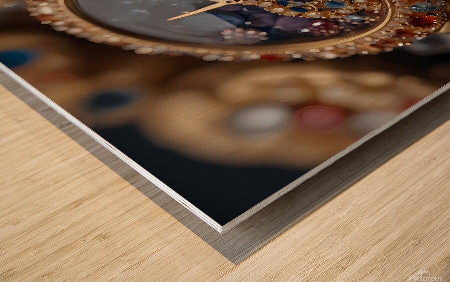 Default Closeup of a watch made of precious stone Wood print